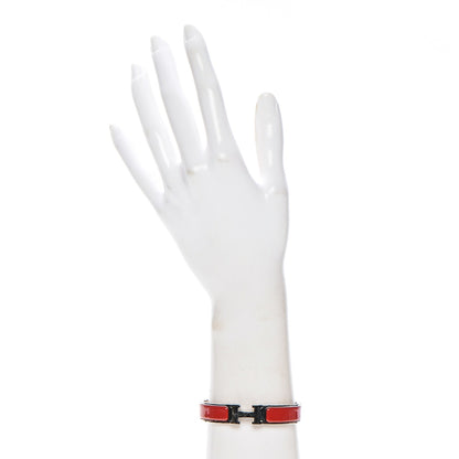 Hermes Enamel Clic Clac H Narrow Bracelet PM Red 2 of 4