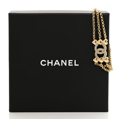 Chanel Crystal CC Heart Link Bracelet Gold 5 of 5