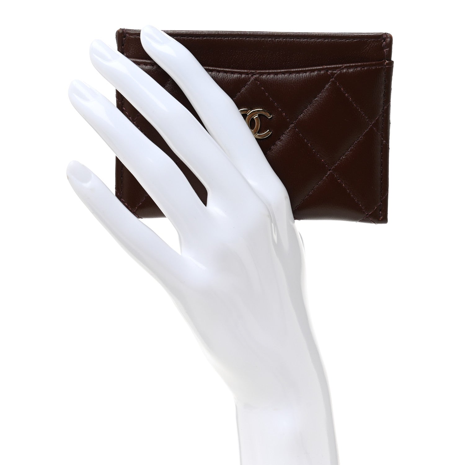 Chanel Lambskin Quilted Card Holder Burgundy 2 of 8