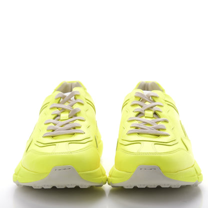 Gucci Calfskin Mens Rhyton Sneakers 8.5 Yellow Fluo 2 of 9