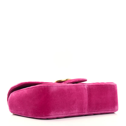 Gucci Velvet Matelasse Small GG Marmont Shoulder Bag Light Raspberry Rose 5 of 17