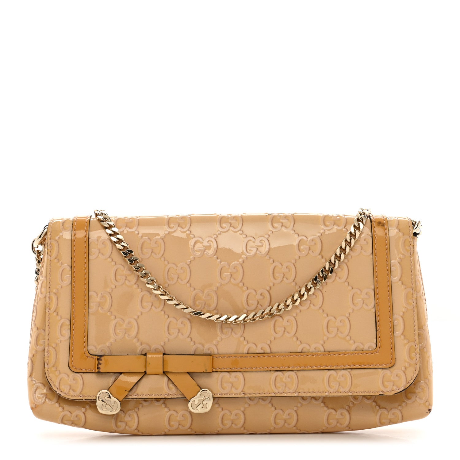 Gucci Patent Guccissima Mini Mayfair Bag Beige 1 of 19