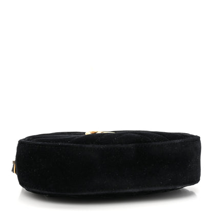 Gucci Velvet Matelasse GG Marmont Belt Bag 75 30 Black 4 of 11