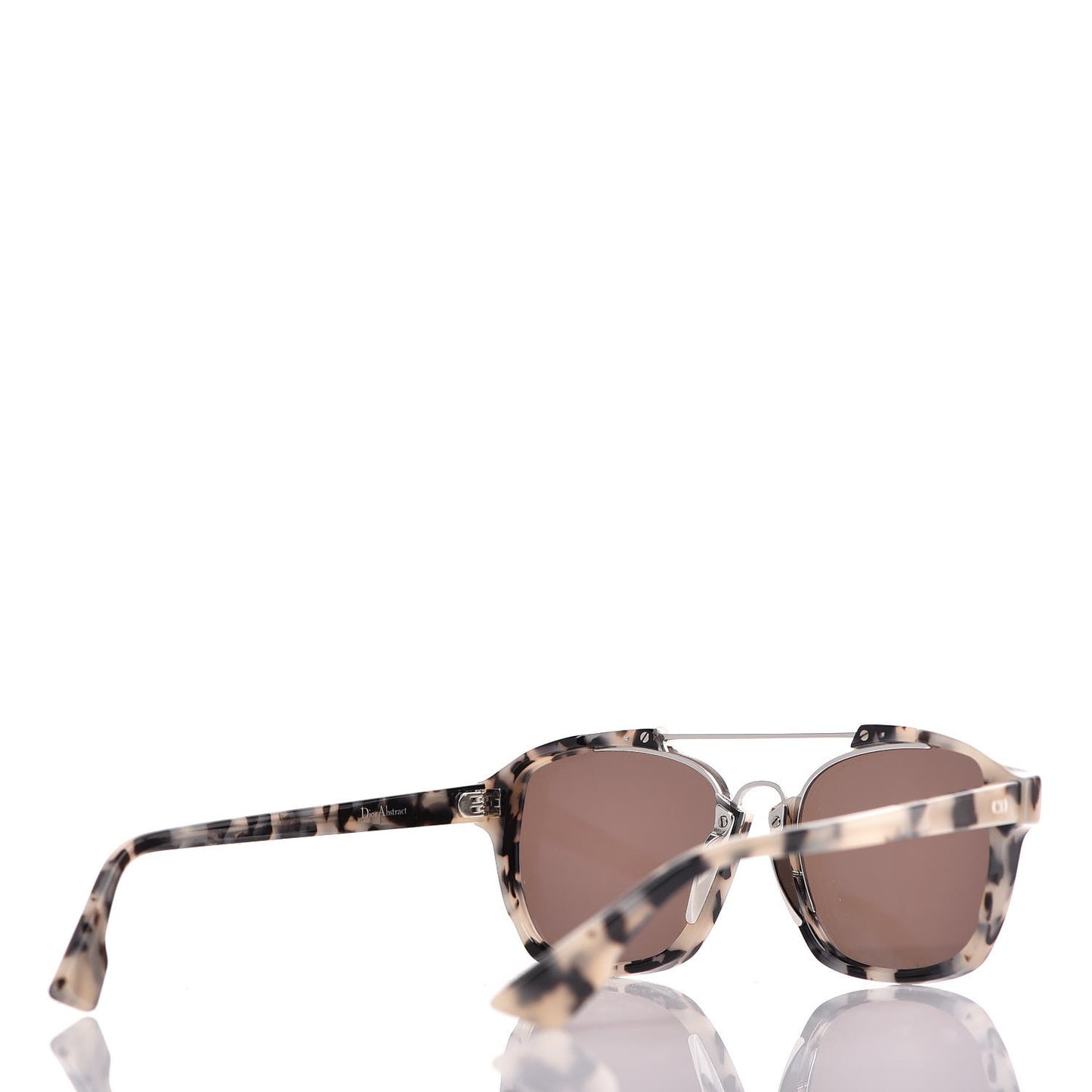Abstract Square Mirrored Sunglasses Spotted Havana Blue