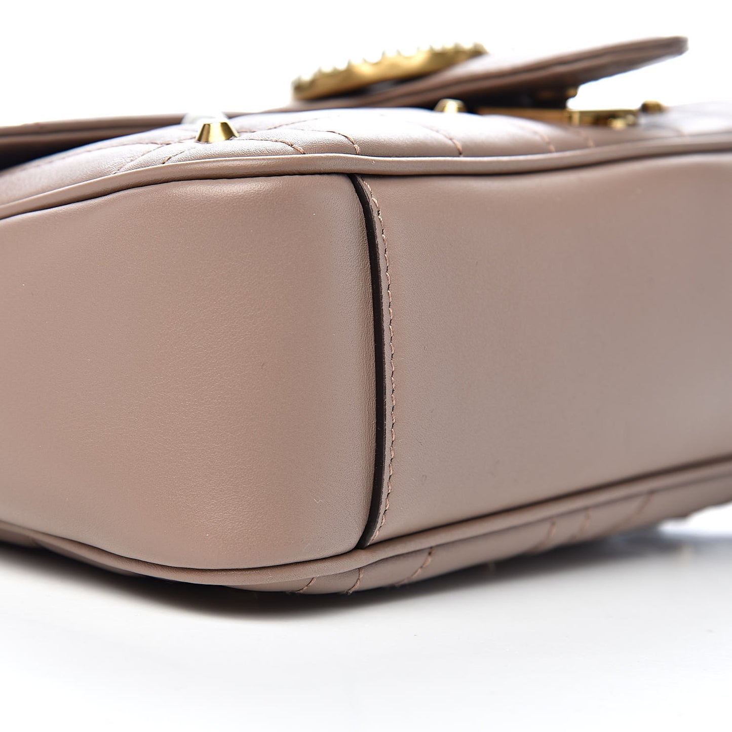 Calfskin Matelasse Studded Small Pearly GG Marmont Shoulder Bag Porcelain Rose