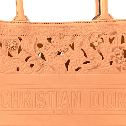 Christian Dior Calfskin Laser Cut Studded Medium Book Tote Beige 8 of 14