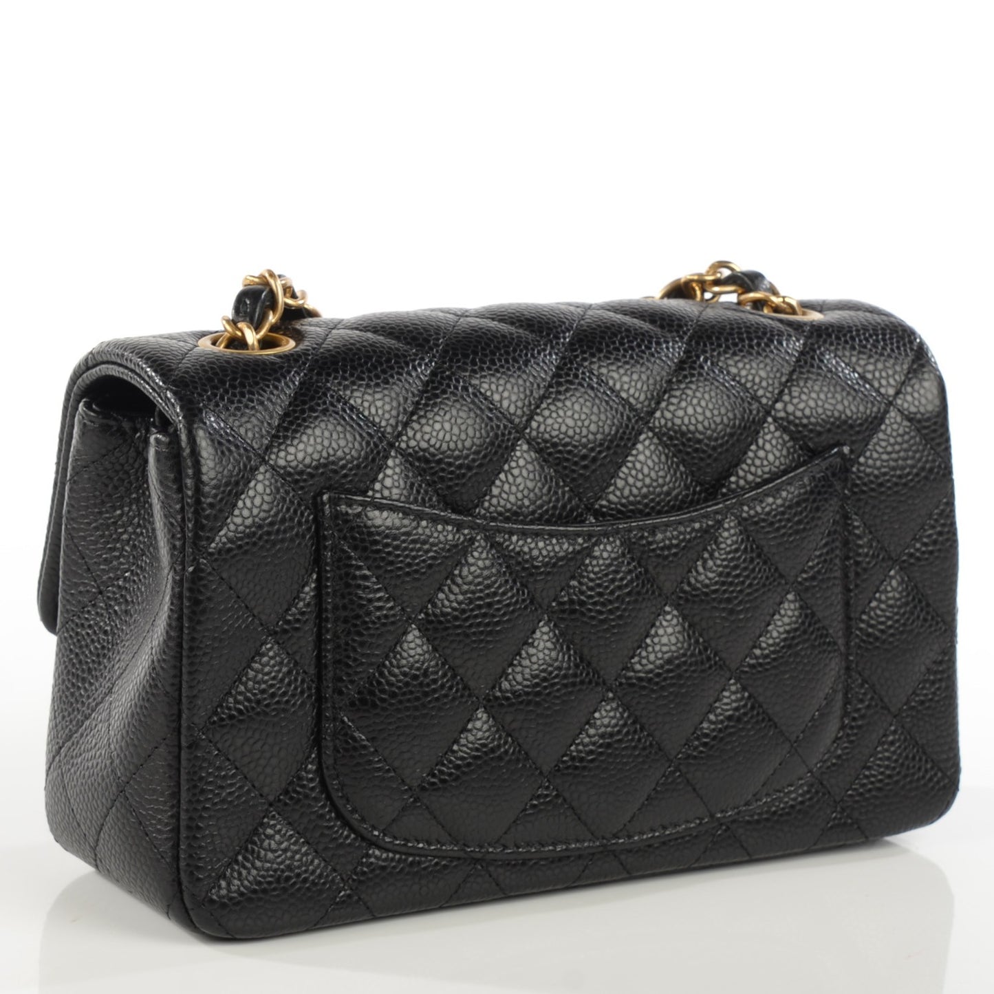 Caviar Quilted Mini Rectangular Flap Black