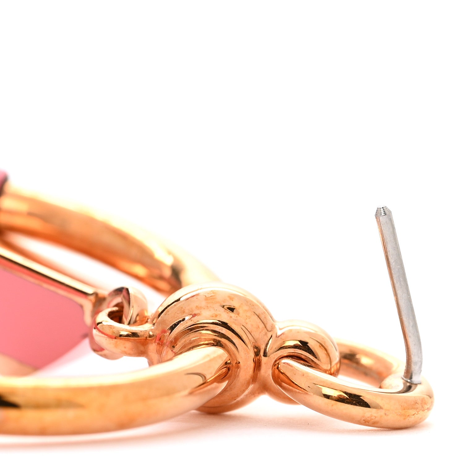 Hermes Swift Loop Medor Hoop Earrings Rose Azalee 6 of 7