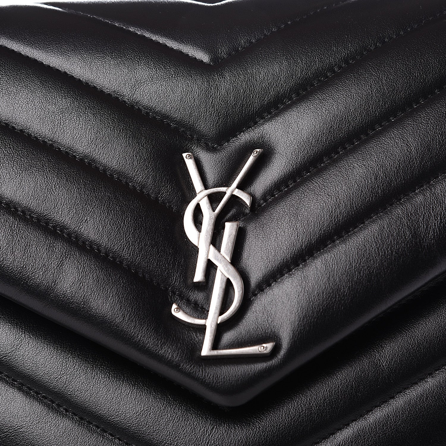 Saint Laurent Calfskin Y Quilted Monogram Medium Loulou Chain Satchel Black 13 of 13
