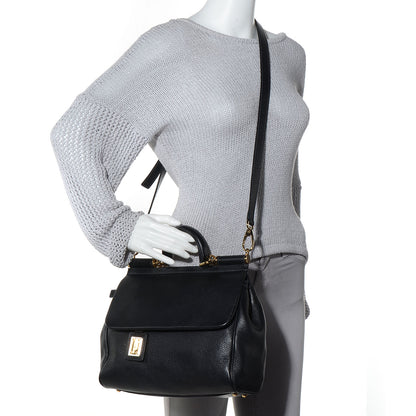 Dolce & Gabbana Grained Deerskin Medium Miss Sicily Satchel Black 2 of 10