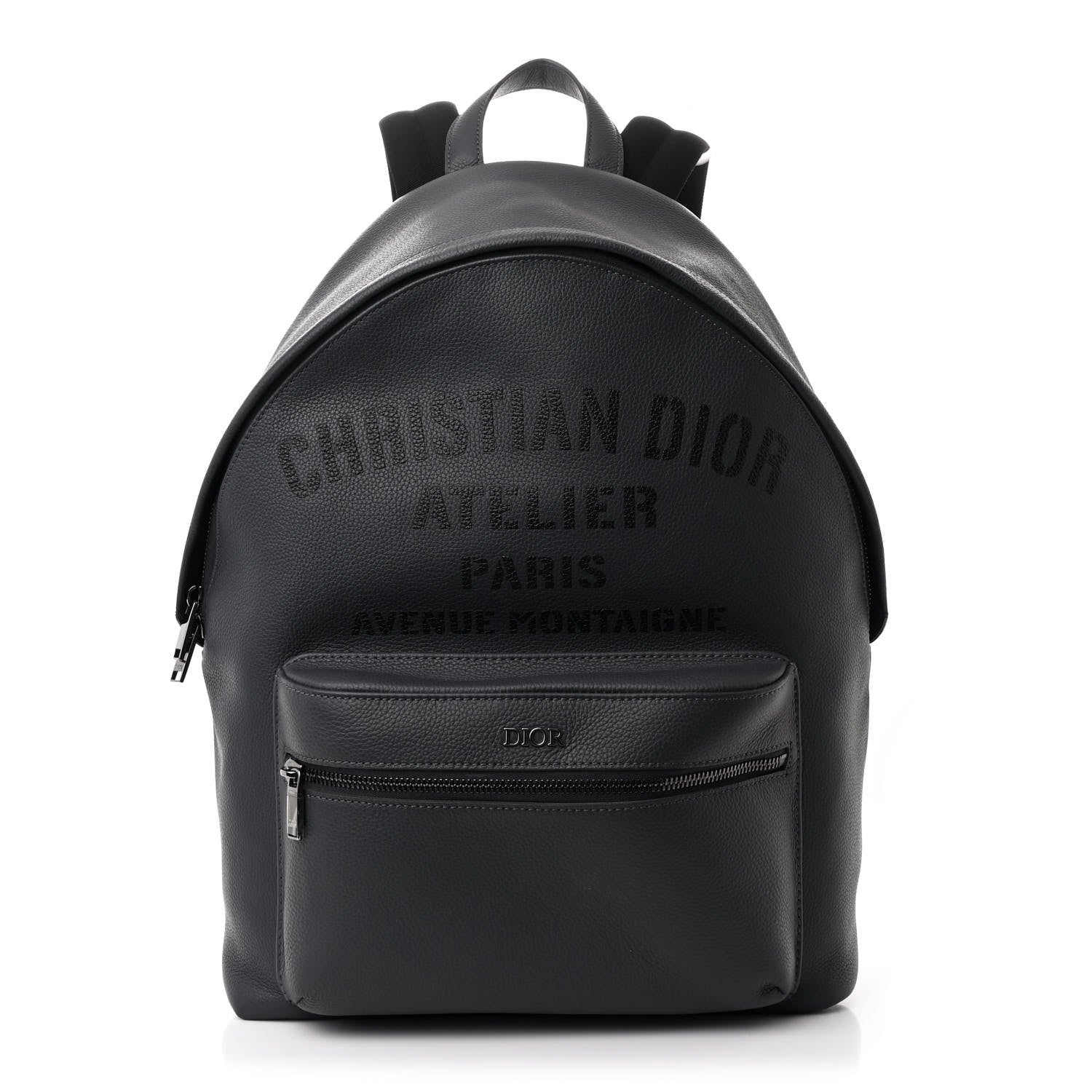 Christian Dior Calfskin Atelier Signature Print Backpack Grey 1 of 11
