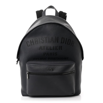 Christian Dior Calfskin Atelier Signature Print Backpack Grey 1 of 11