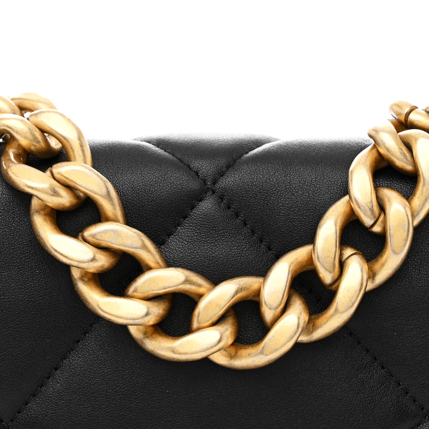 Lambskin Quilted Large Chanel 19 Flap Black