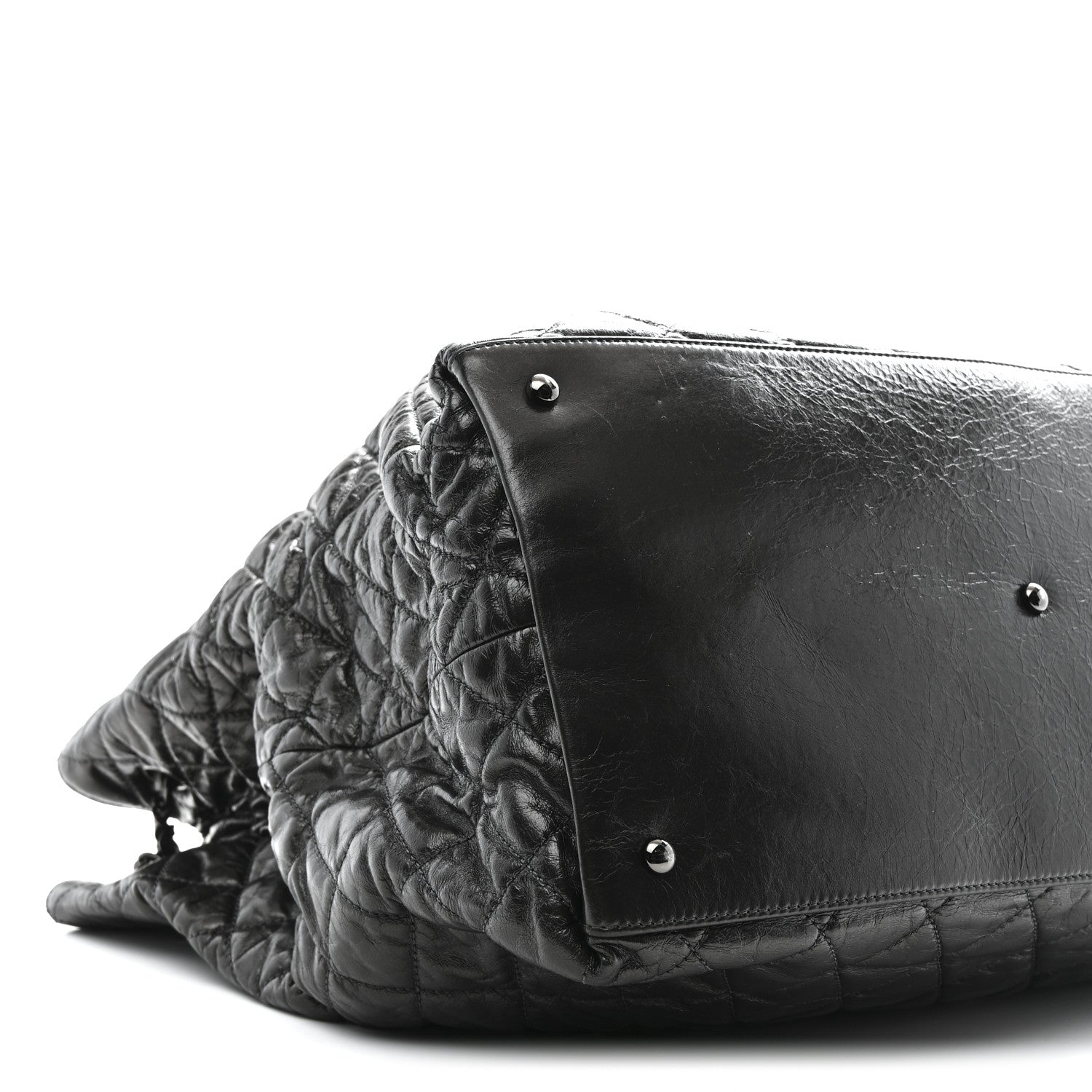 Chanel Glazed Calfskin Quilted Large Chain Me Tote Dark Grey 9 of 10