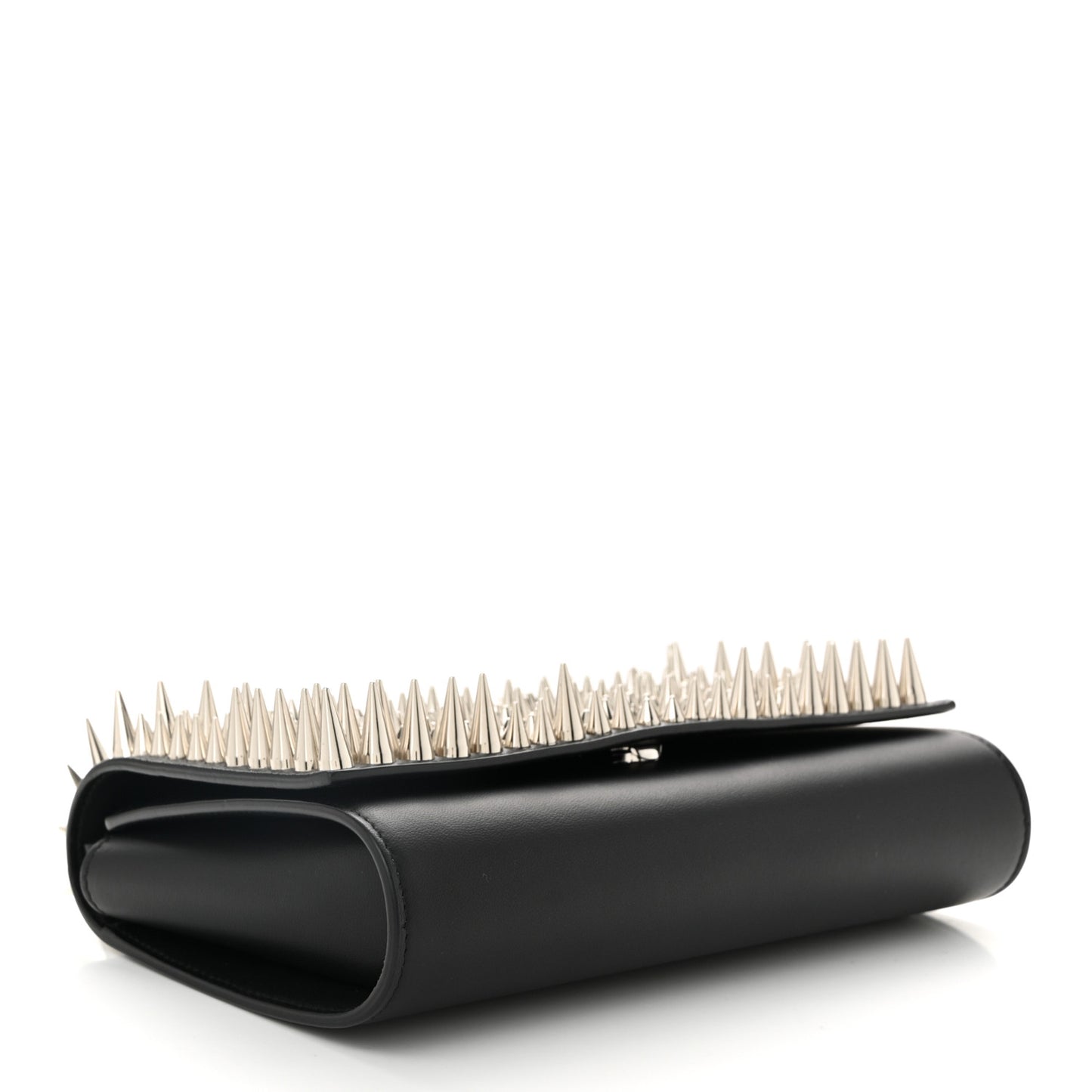 Calfskin Spikes Paloma Clutch Black