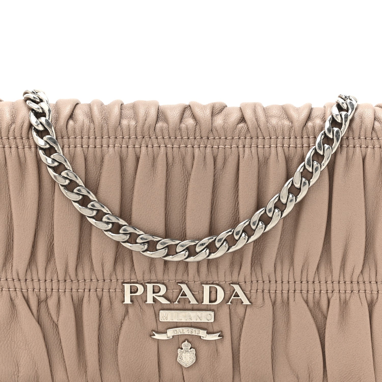 Prada Nappa Gaufre Wallet On Chain Orchidea 7 of 10