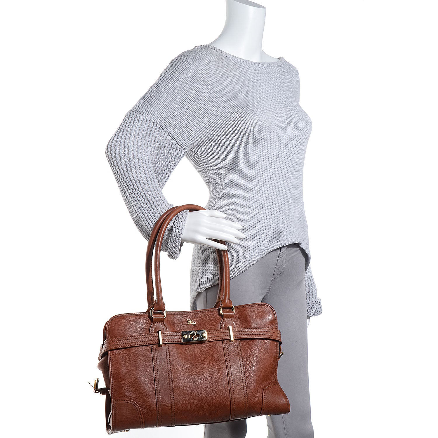 Burberry Leather Satchel Brown 2 of 9