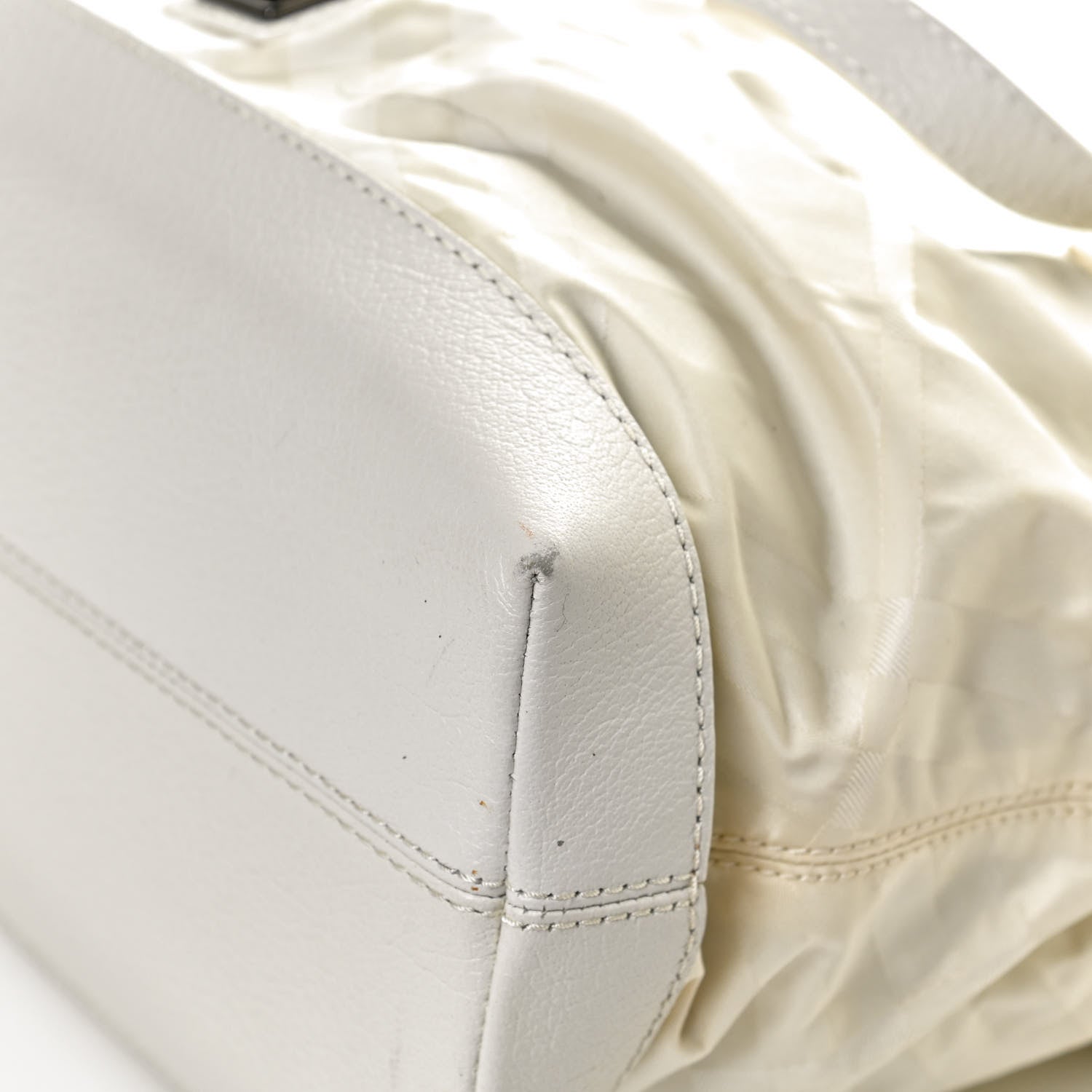 Burberry Nylon Beat Check Shoulder Bag White 13 of 14