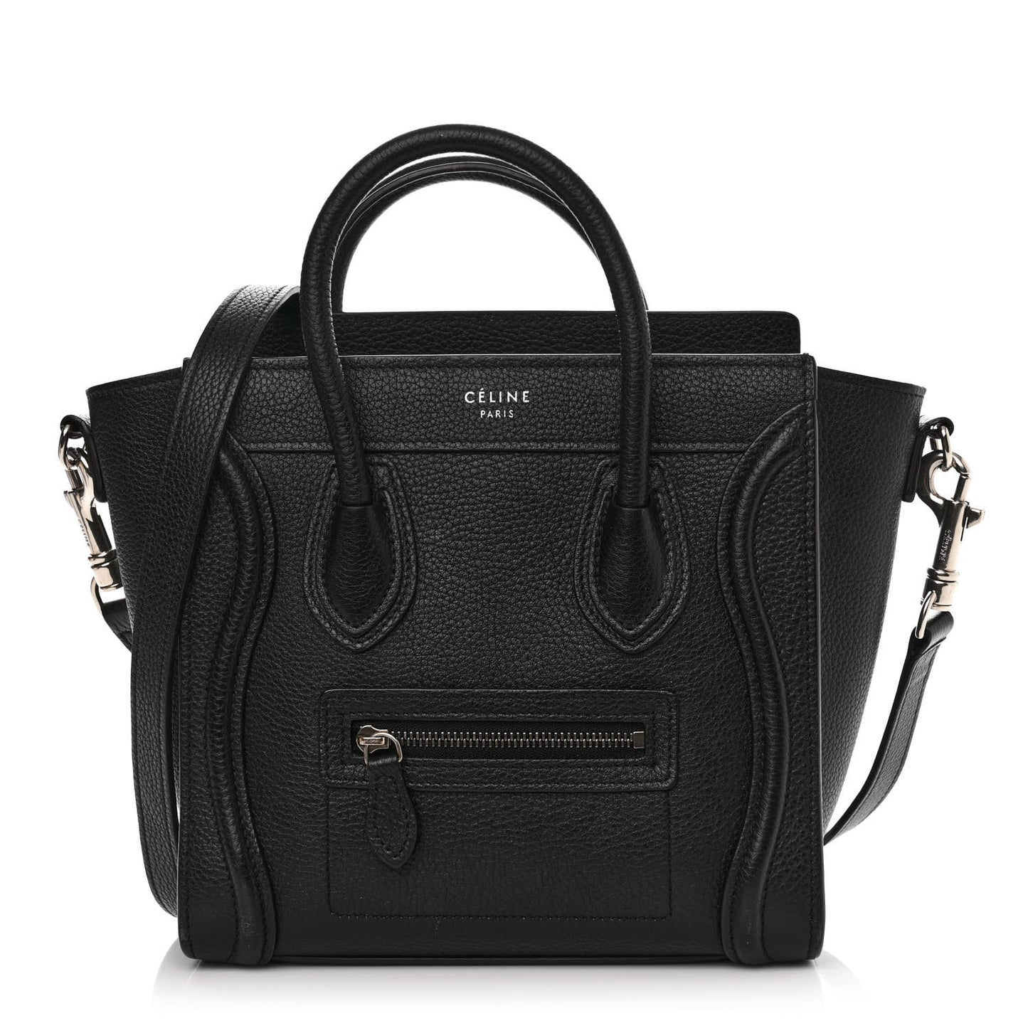 Drummed Calfskin Nano Luggage Black