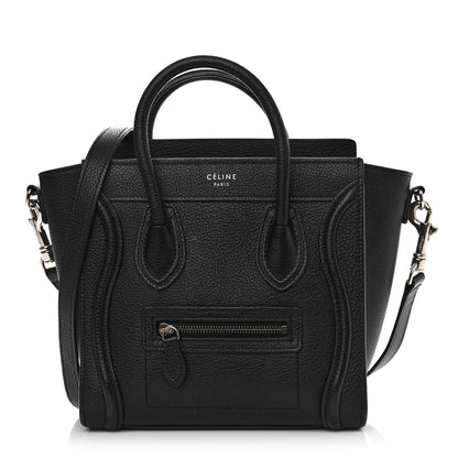 Celine Drummed Calfskin Nano Luggage Black 1 of 11