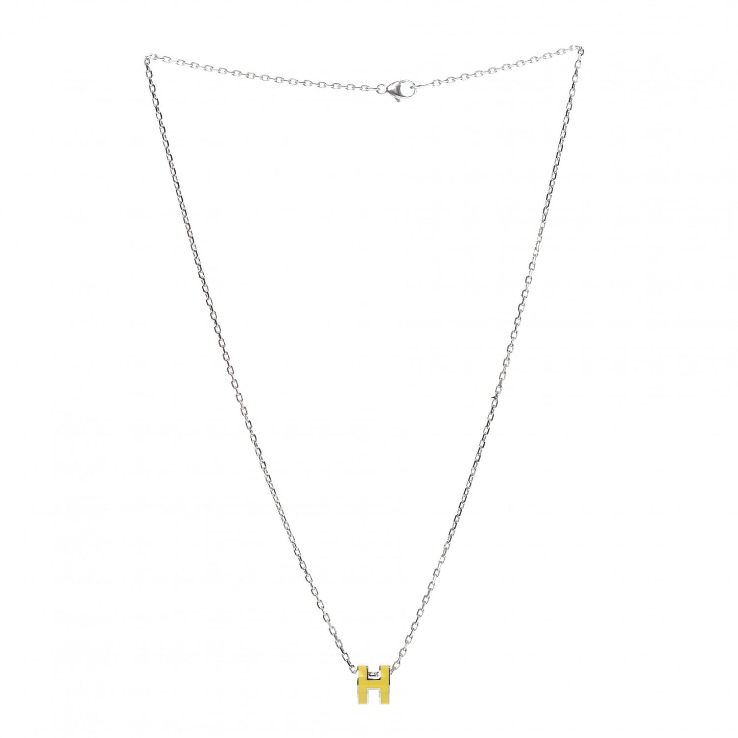 Lacquered Palladium Mini Pop H Pendant Necklace Jaune Sature