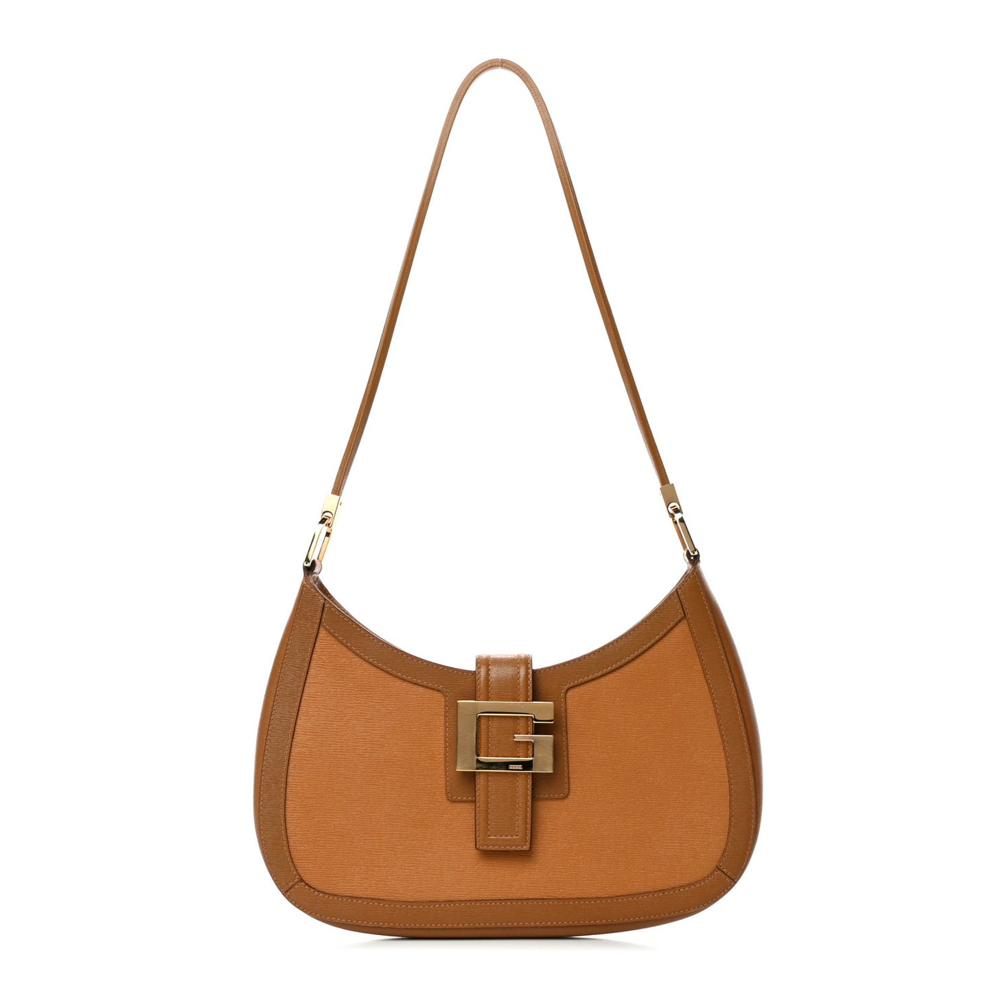 Calfskin G Buckle Shoulder Bag Tan
