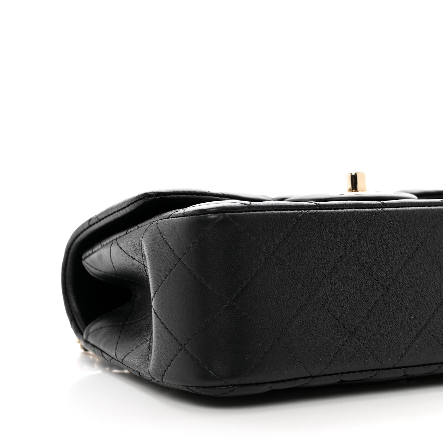 Chanel Lambskin Quilted Mini Top Handle Rectangular Flap Black 8 of 10