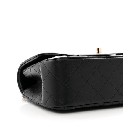 Chanel Lambskin Quilted Mini Top Handle Rectangular Flap Black 8 of 10