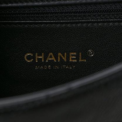 Chanel Calfskin Chevron Stitched Coco Waist Bag Black 6 of 9
