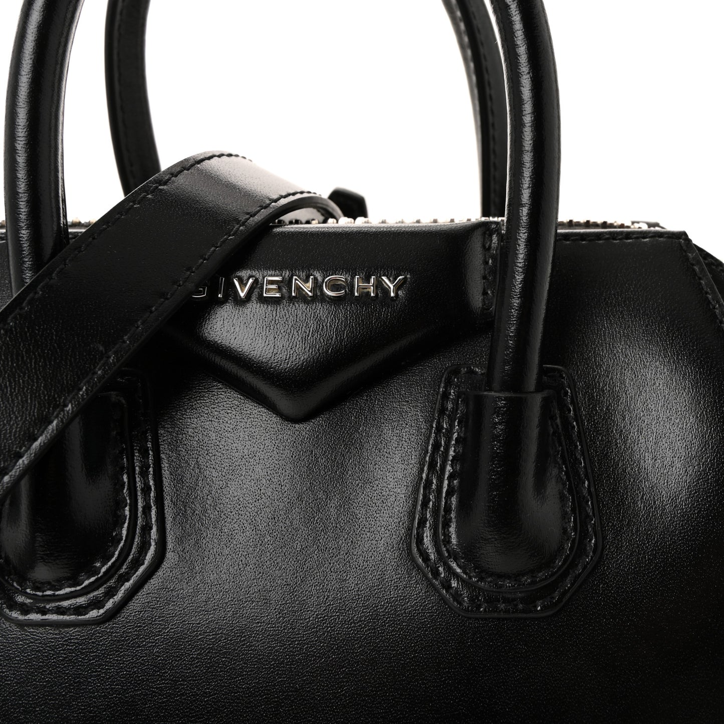 Shiny Lord Calfskin Mini Antigona Black