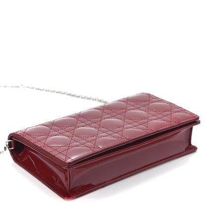 Christian Dior Patent Cannage Lady Dior Clutch Red 3 of 13