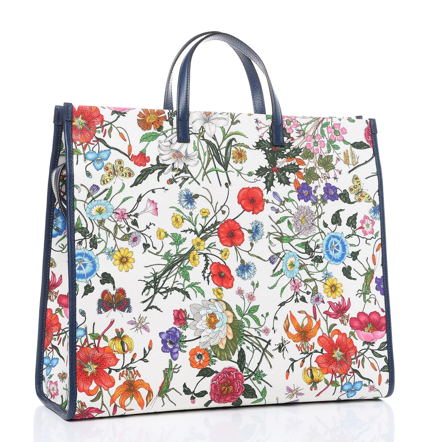 Canvas Large Flora Tote Navy Multicolor