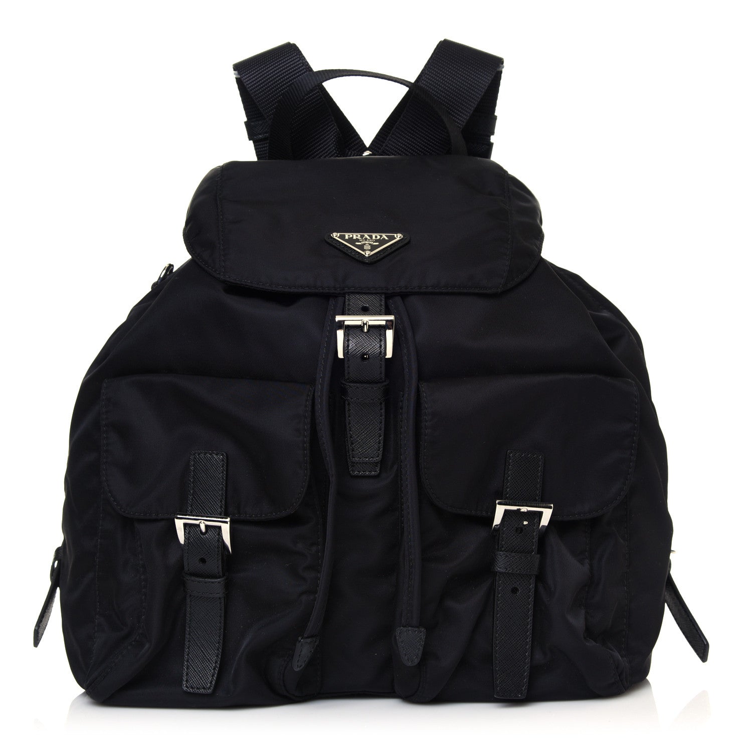 Prada Tessuto Nylon Saffiano Medium Backpack Black 1 of 12