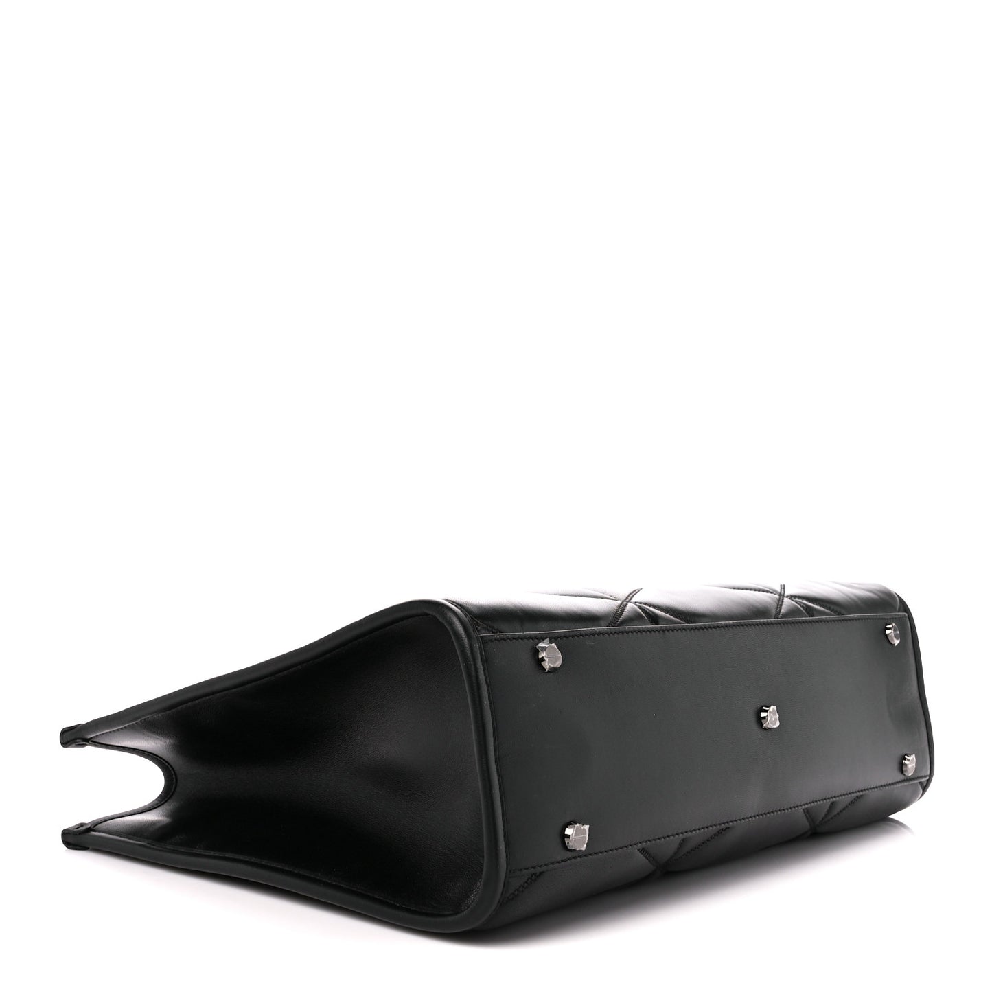 Lambskin Cloud Quilted Large Travia Tote Black