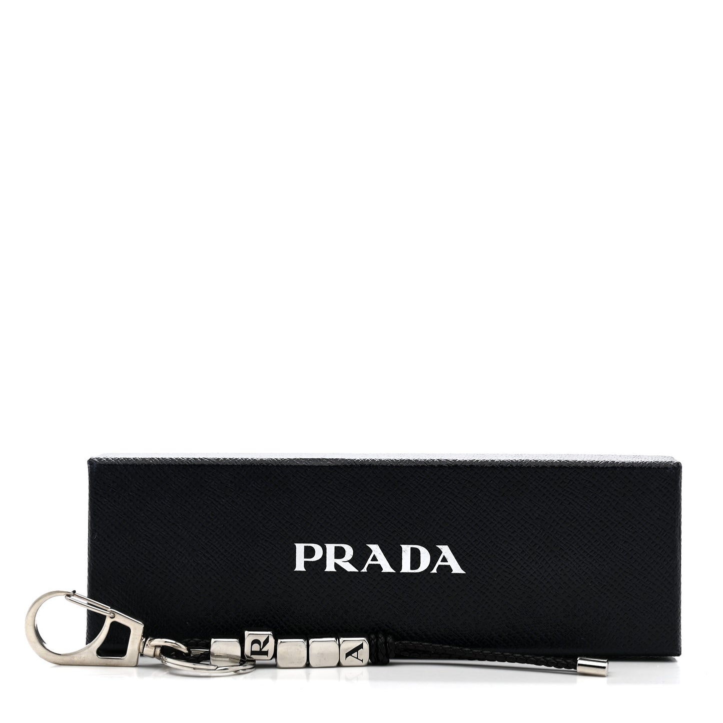 Calfskin Beaded Logo Bag Charm Black