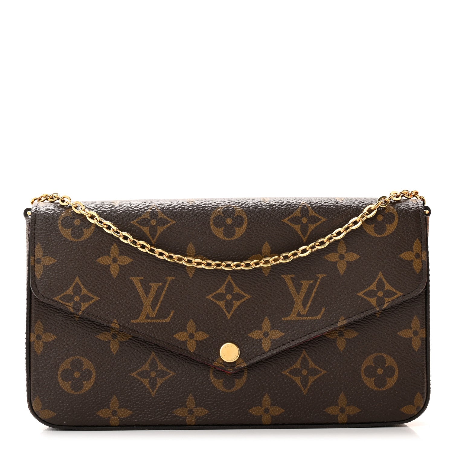 Louis Vuitton Monogram Pochette Felicie Chain Wallet Fuchsia 3 of 15