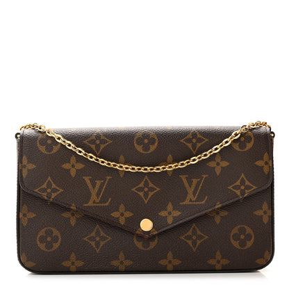 Louis Vuitton Monogram Pochette Felicie Chain Wallet Fuchsia 3 of 15