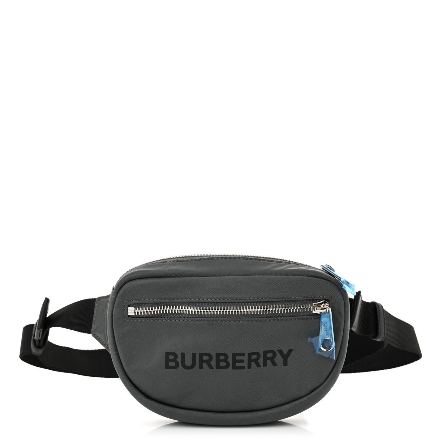 Econyl Logo Print Small Cannon Bum Bag Charcoal Grey