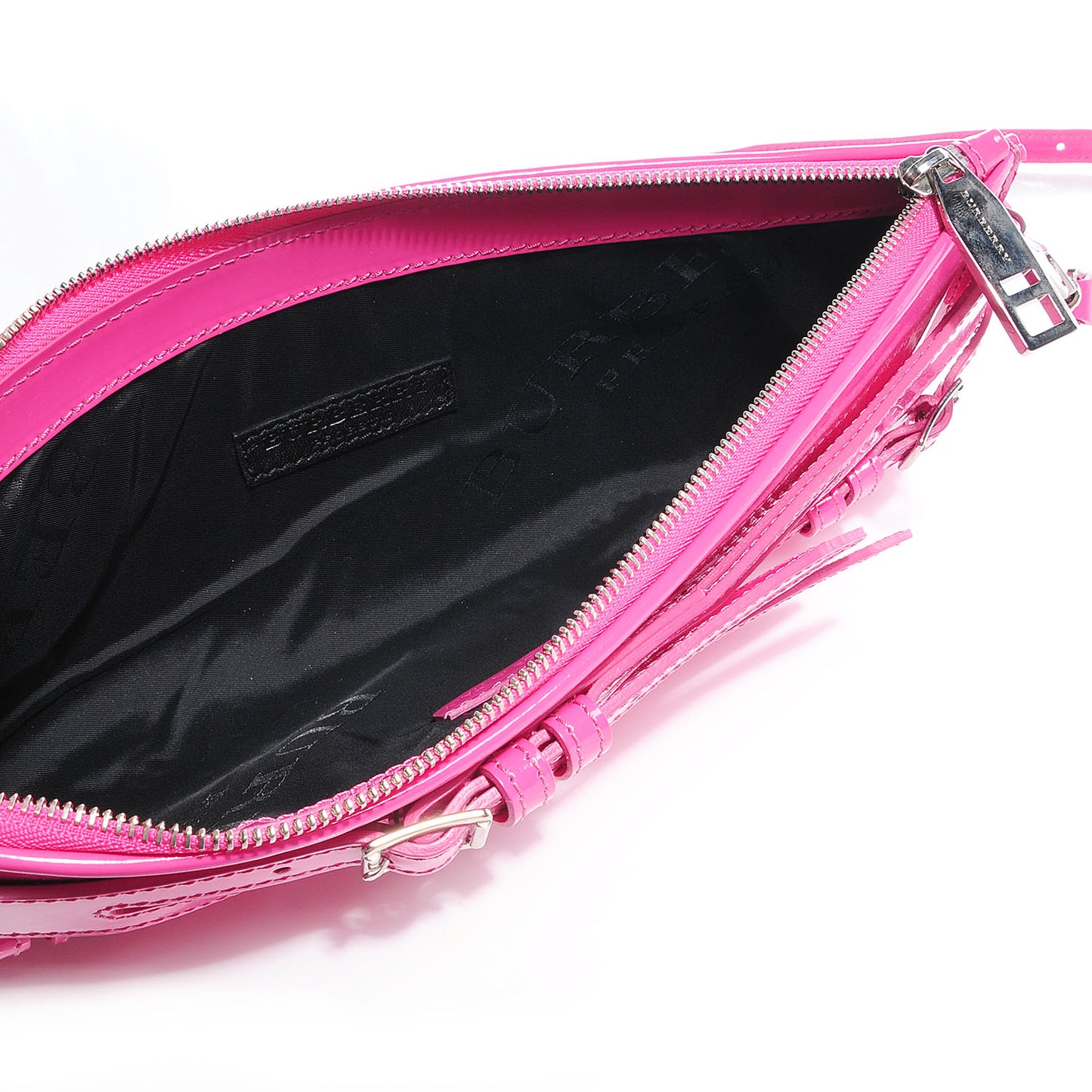Patent Bridle Calfskin Clutch Bag Pink