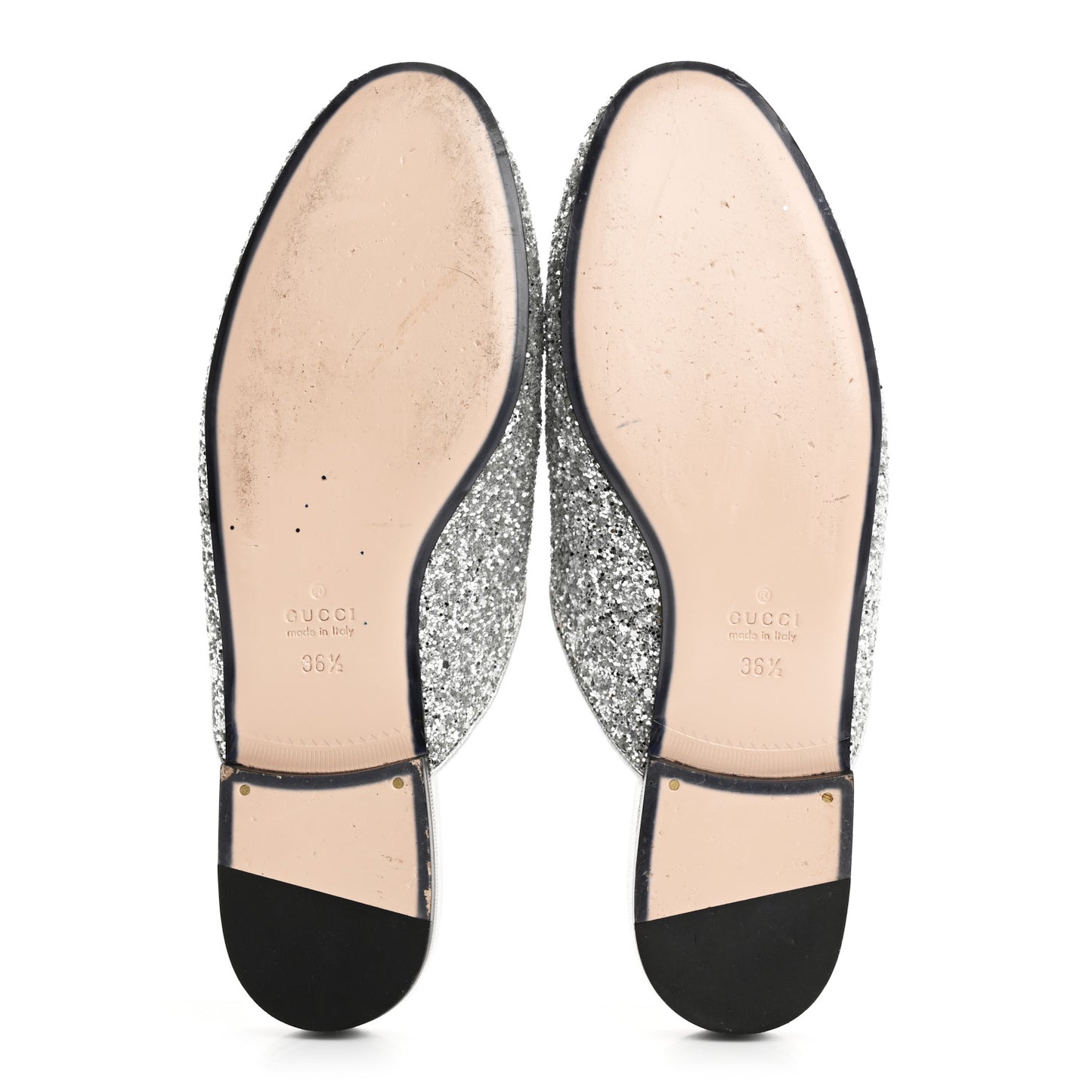 Glitter Womens Princetown Slippers 36.5 Silver