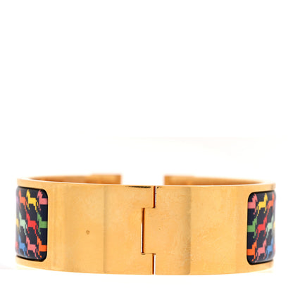 Hermes Enamel Cheval Pixel Narrow Clic Clac H Bracelet PM Indigo Multicolor 3 of 4