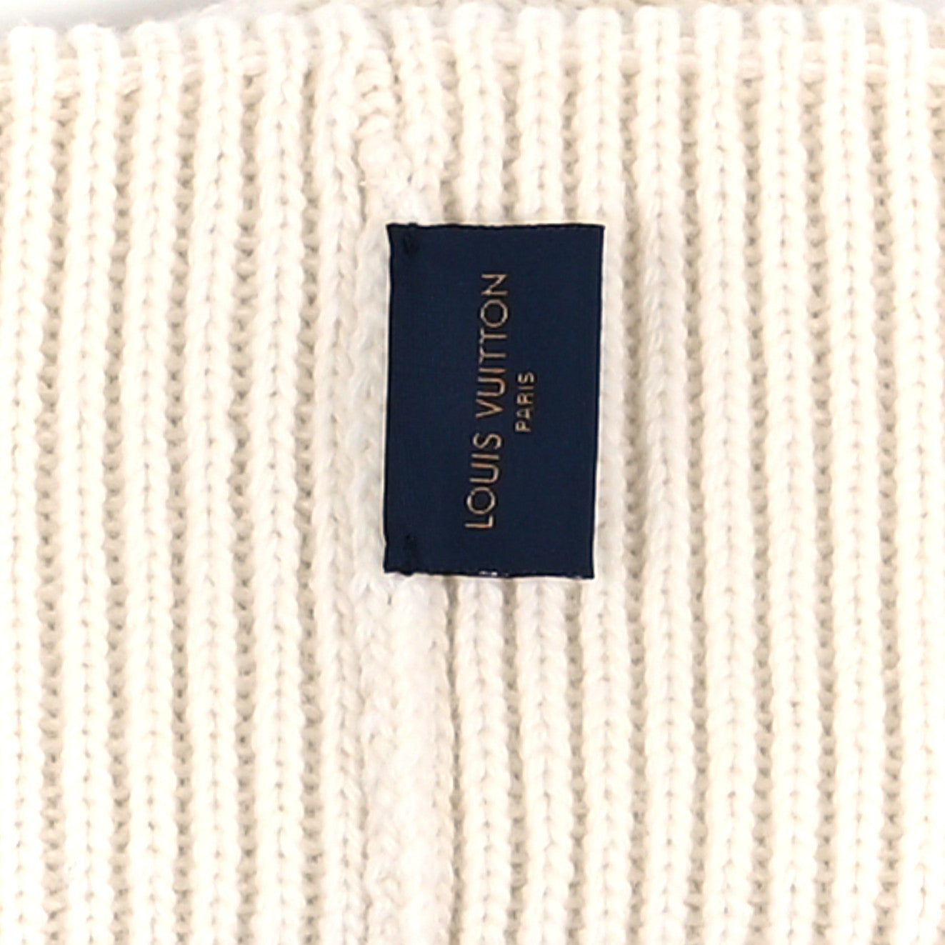 Wool LV Initials Monogram Beanie Hat Ivory