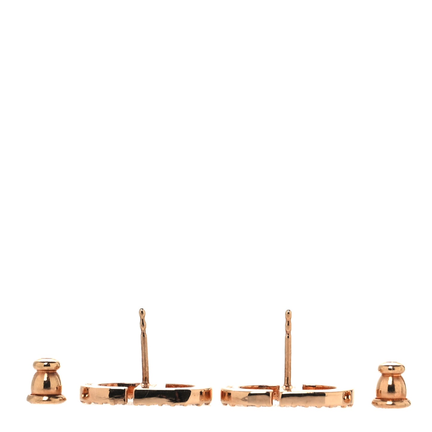 Crystal Petit CD Stud Earrings Rose Gold