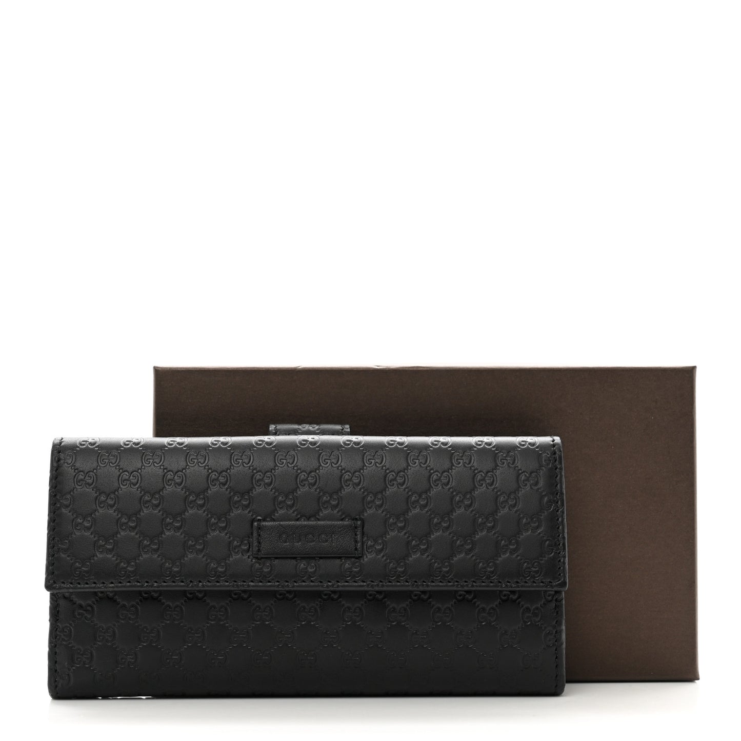 Microguccissima Continental Flap Wallet Black
