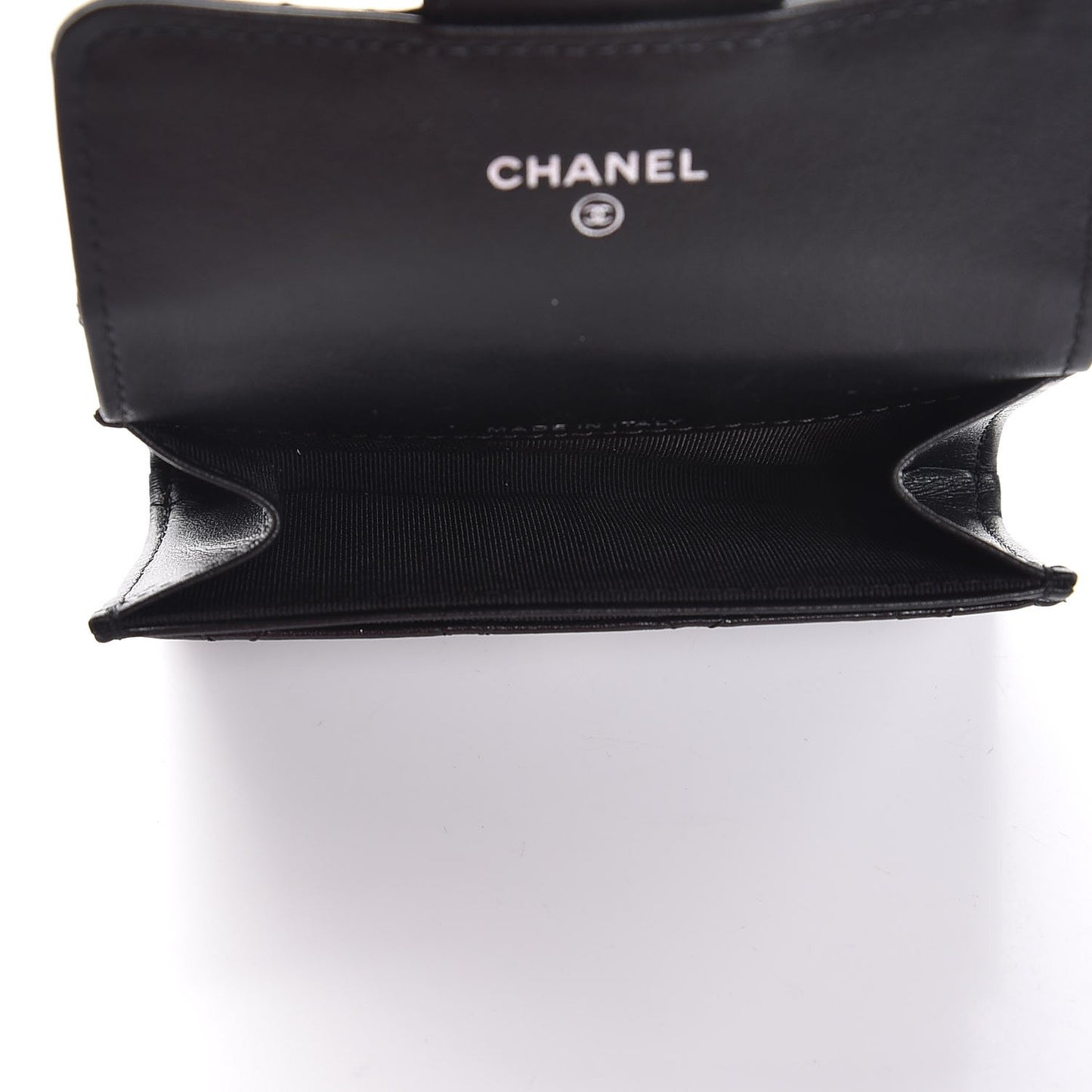 Aged Calfskin Quilted Reissue Flap Card Holder So Black