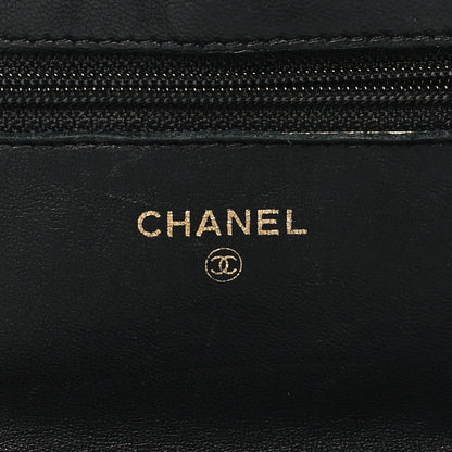 Chanel Lambskin Quilted Wallet On Chain WOC Black 6 of 14