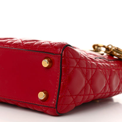 Christian Dior Crinkled Patent Cannage Small Lucky Badges My Lady Dior Red 10 of 11