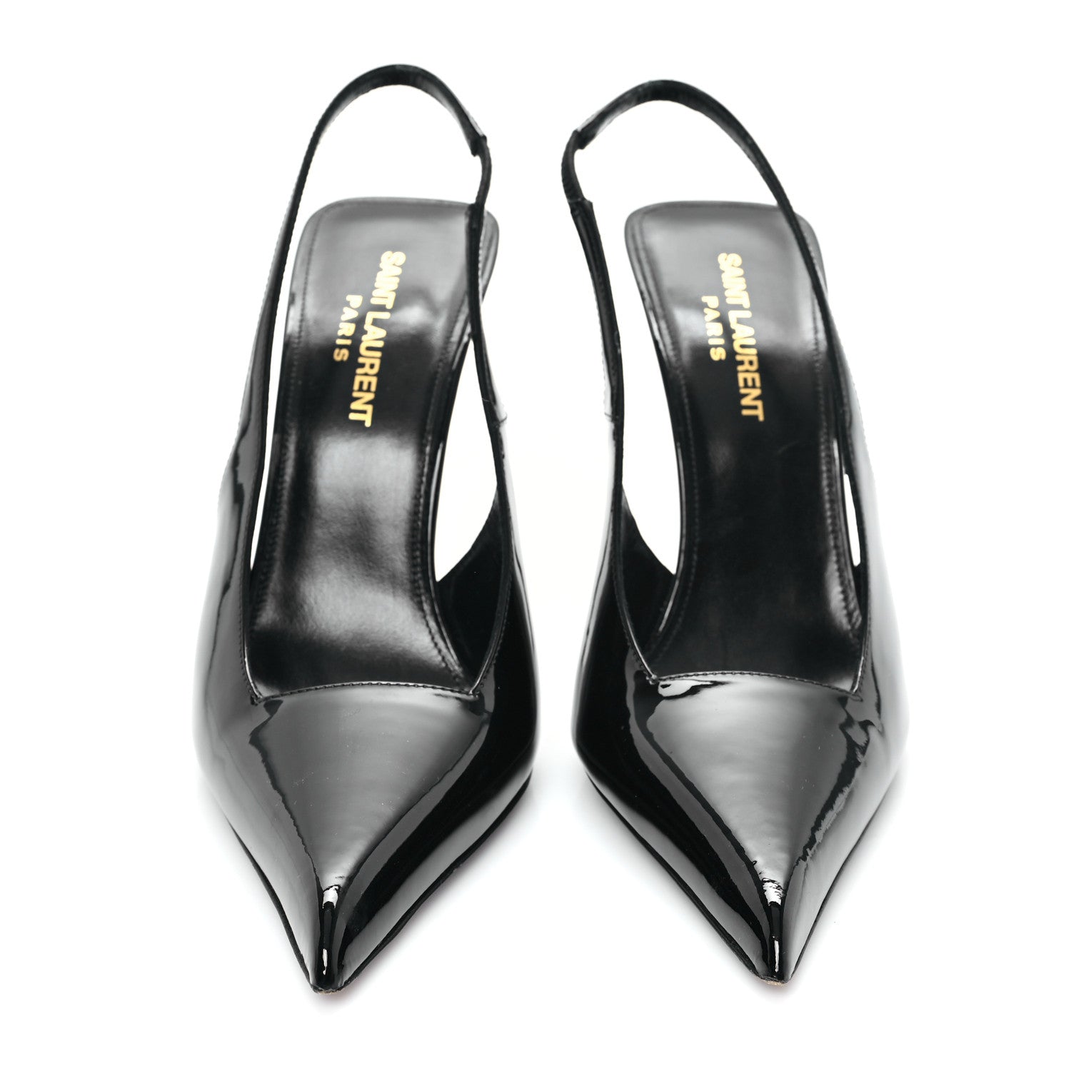 Saint Laurent Vernice Grupy Kiss 105 Slingback Pumps 37 Black 3 of 10
