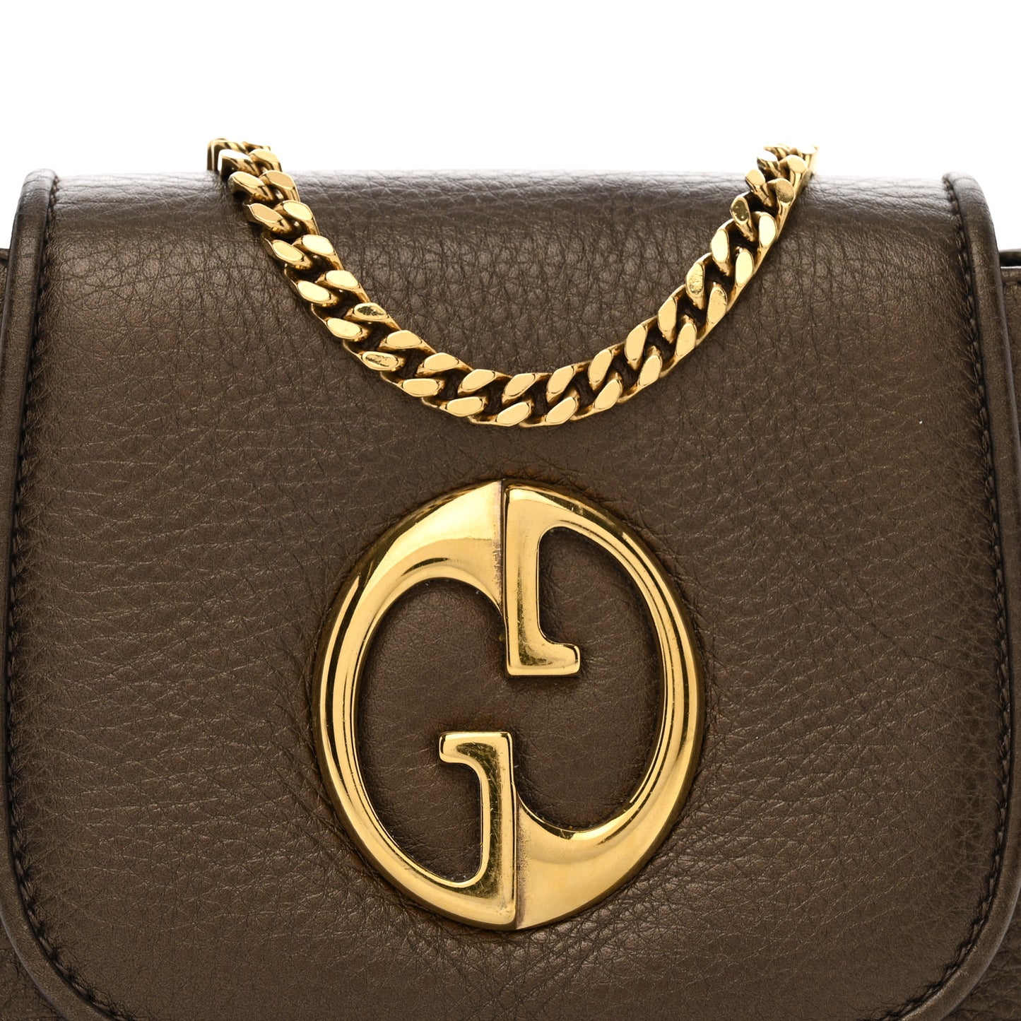 Metallic Pebbled Calfskin Small 1973 Chain Shoulder Bag Winter Leaf