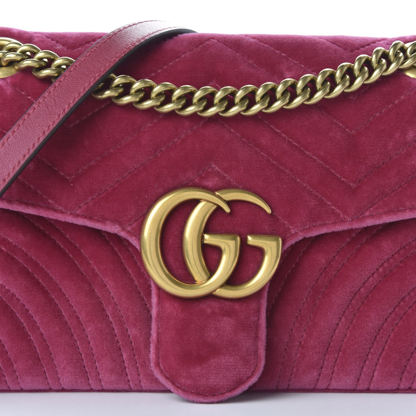 Velvet Matelasse Small GG Marmont Shoulder Bag Light Raspberry Rose